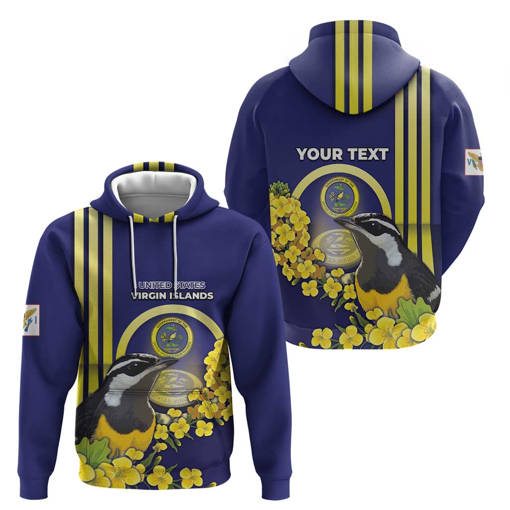 Personalized United States Virgin Islands Hoodie Bananaquit Bird With Yellow Sage Flowers DT05