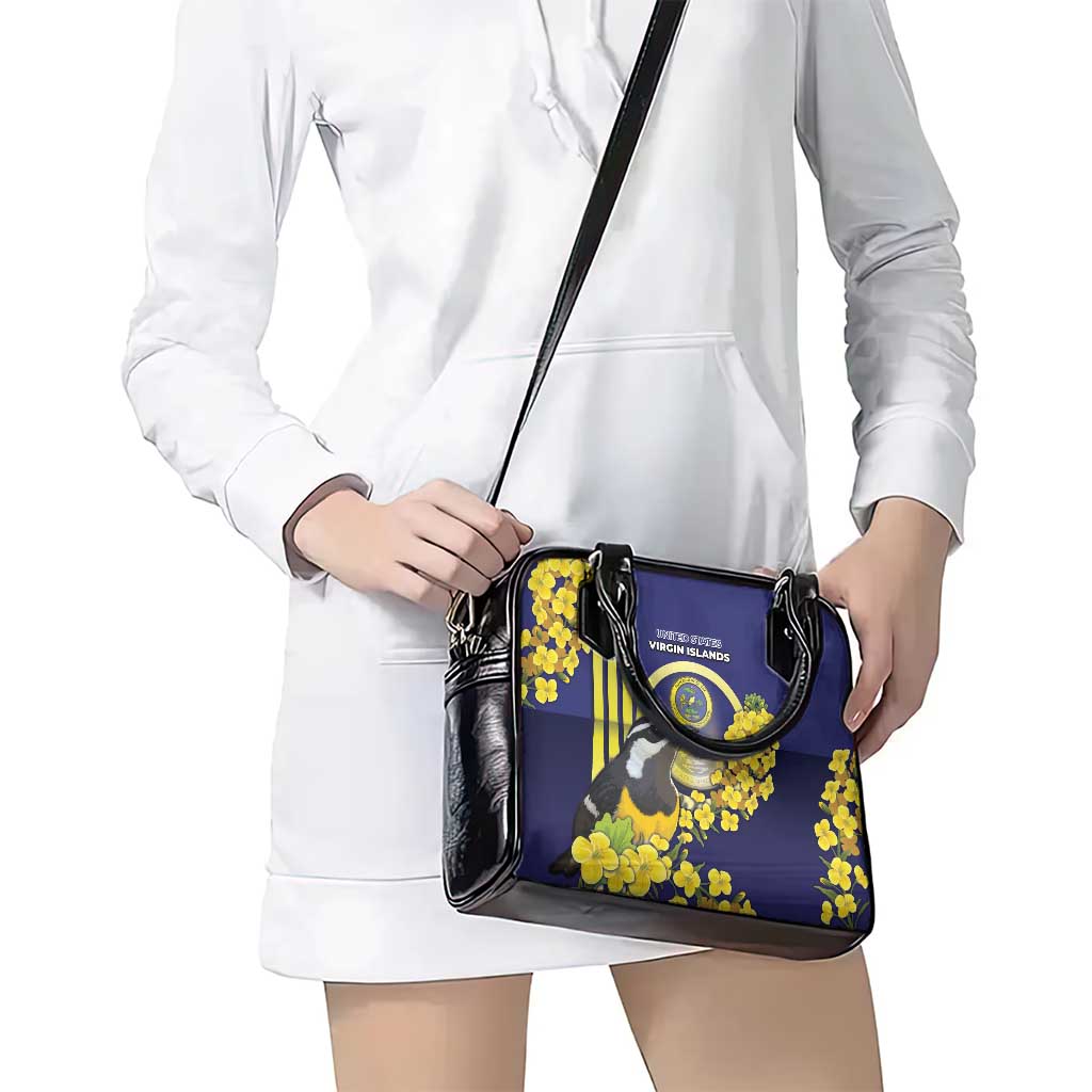 United States Virgin Islands Shoulder Handbag Bananaquit Bird With Yellow Sage Flowers DT05