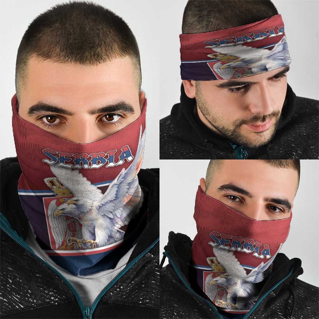 Serbia Neck Gaiter White Double Headed Eagle With Coat Of Arms DT05
