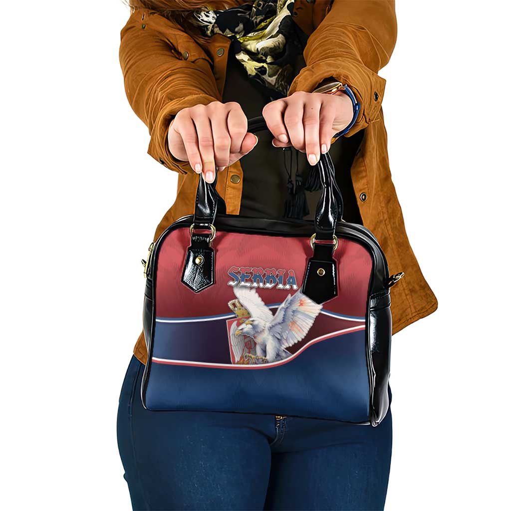 Serbia Shoulder Handbag White Double Headed Eagle With Coat Of Arms DT05