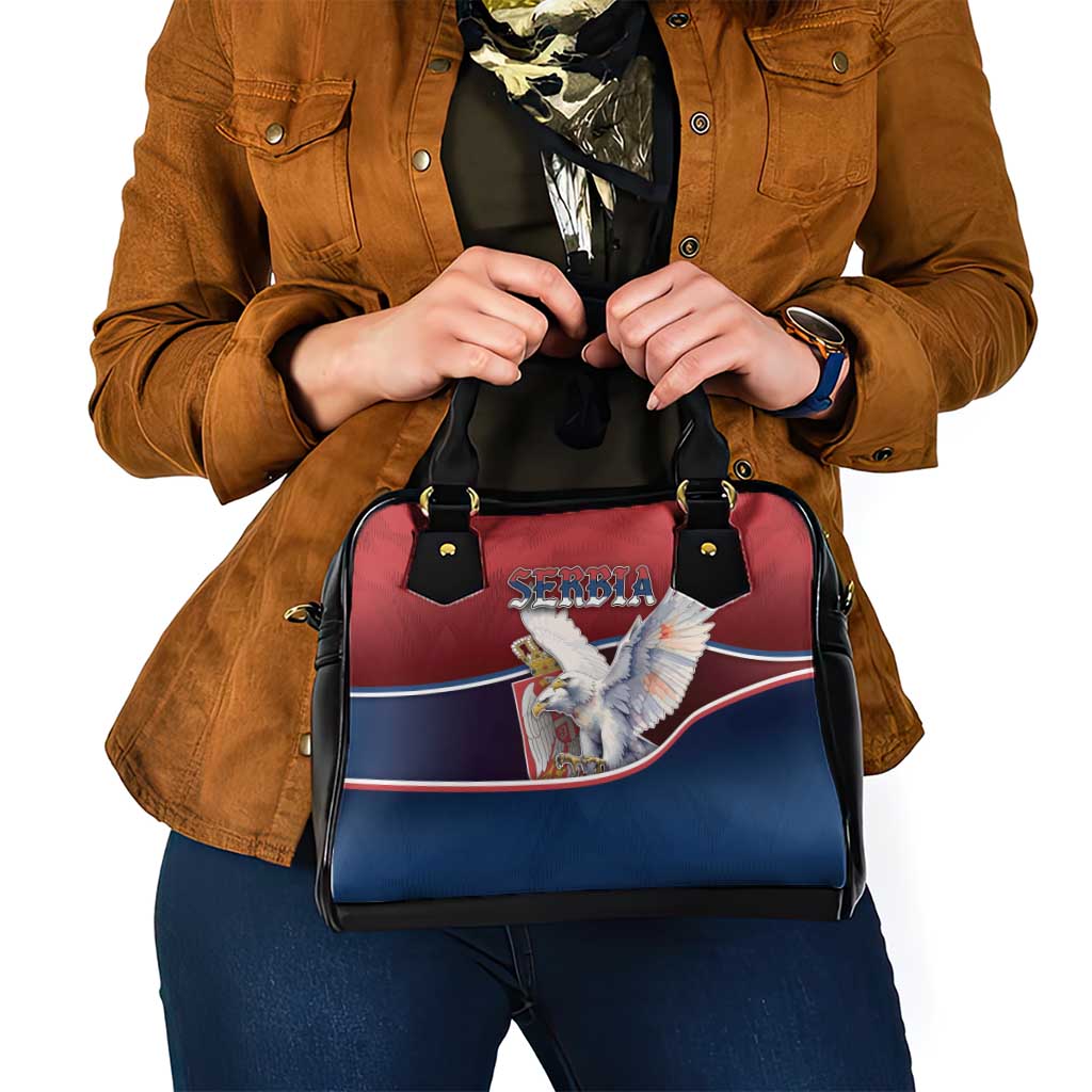 Serbia Shoulder Handbag White Double Headed Eagle With Coat Of Arms DT05