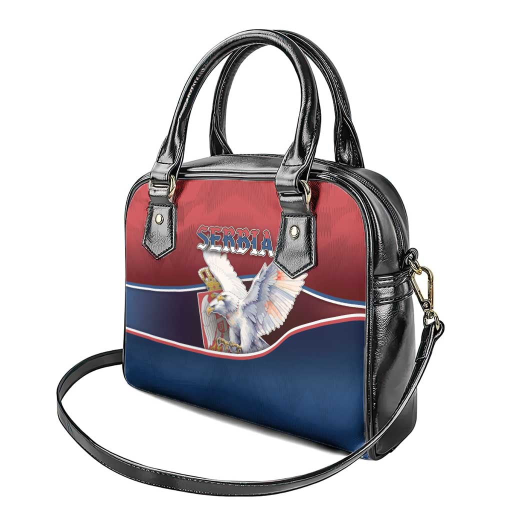 Serbia Shoulder Handbag White Double Headed Eagle With Coat Of Arms DT05