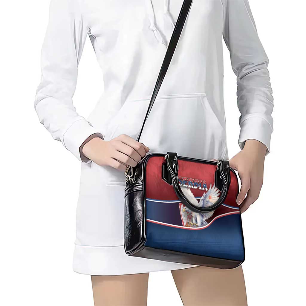 Serbia Shoulder Handbag White Double Headed Eagle With Coat Of Arms DT05