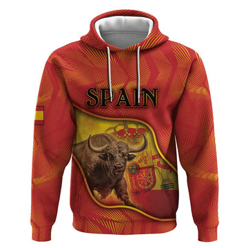 Personalized Spain Hoodie The Spanish Fighting Bull With Coat Of Arms DT05