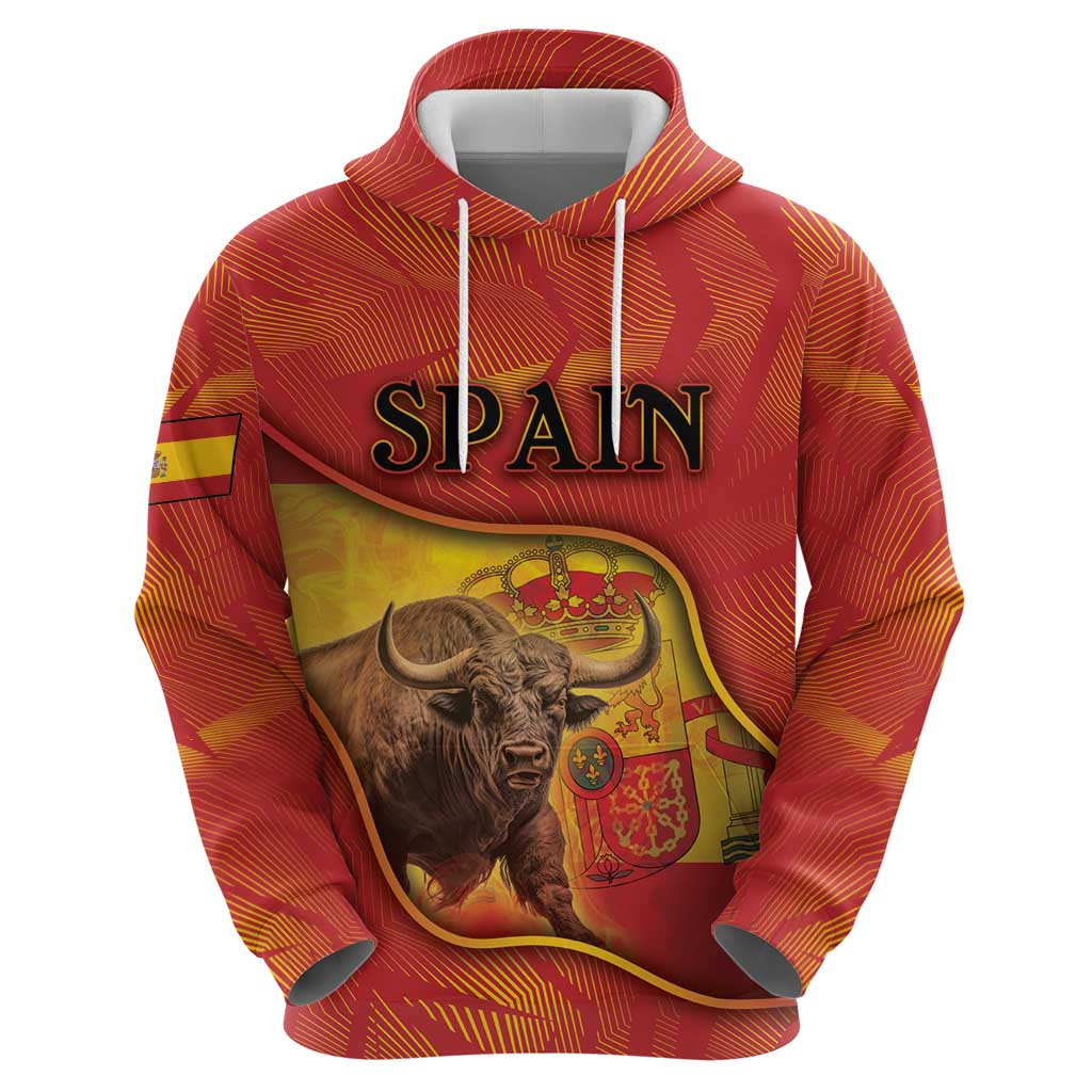 Personalized Spain Hoodie The Spanish Fighting Bull With Coat Of Arms DT05