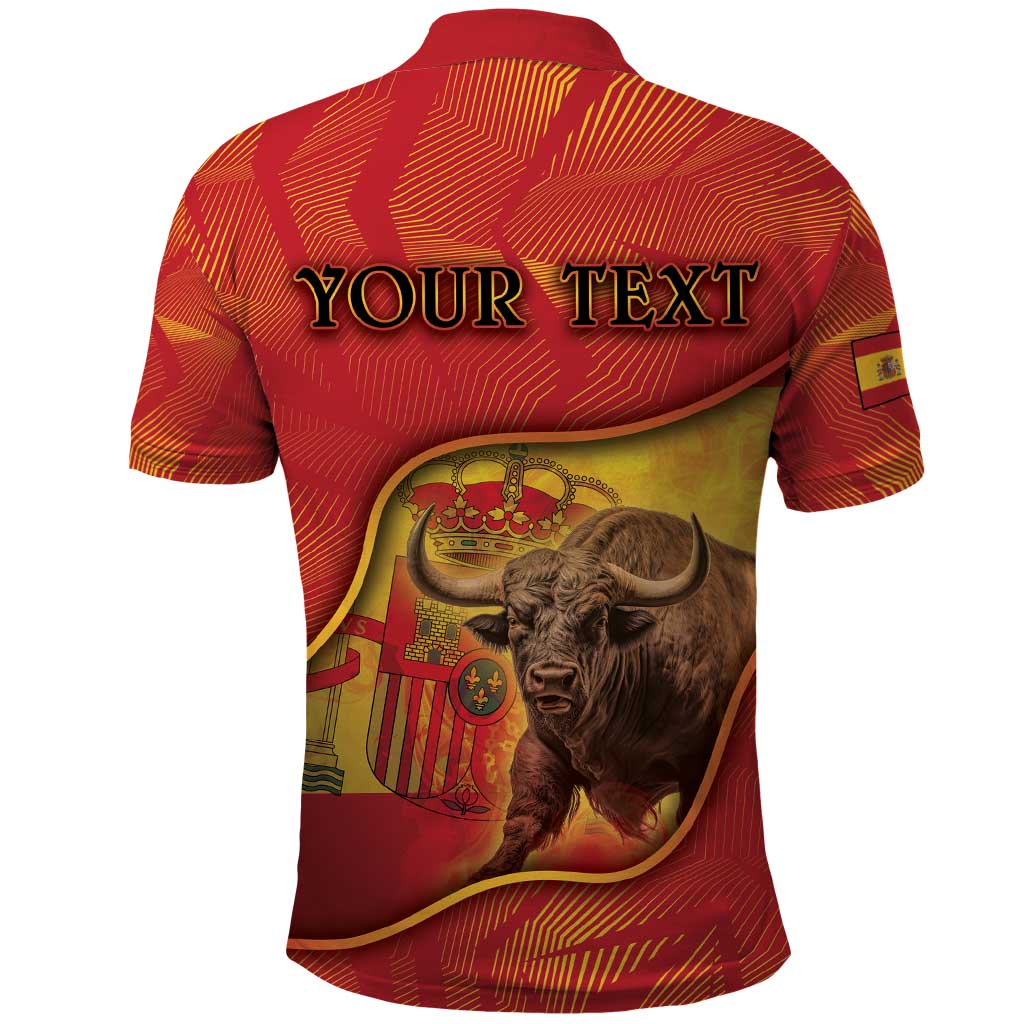Personalized Spain Polo Shirt The Spanish Fighting Bull With Coat Of Arms DT05