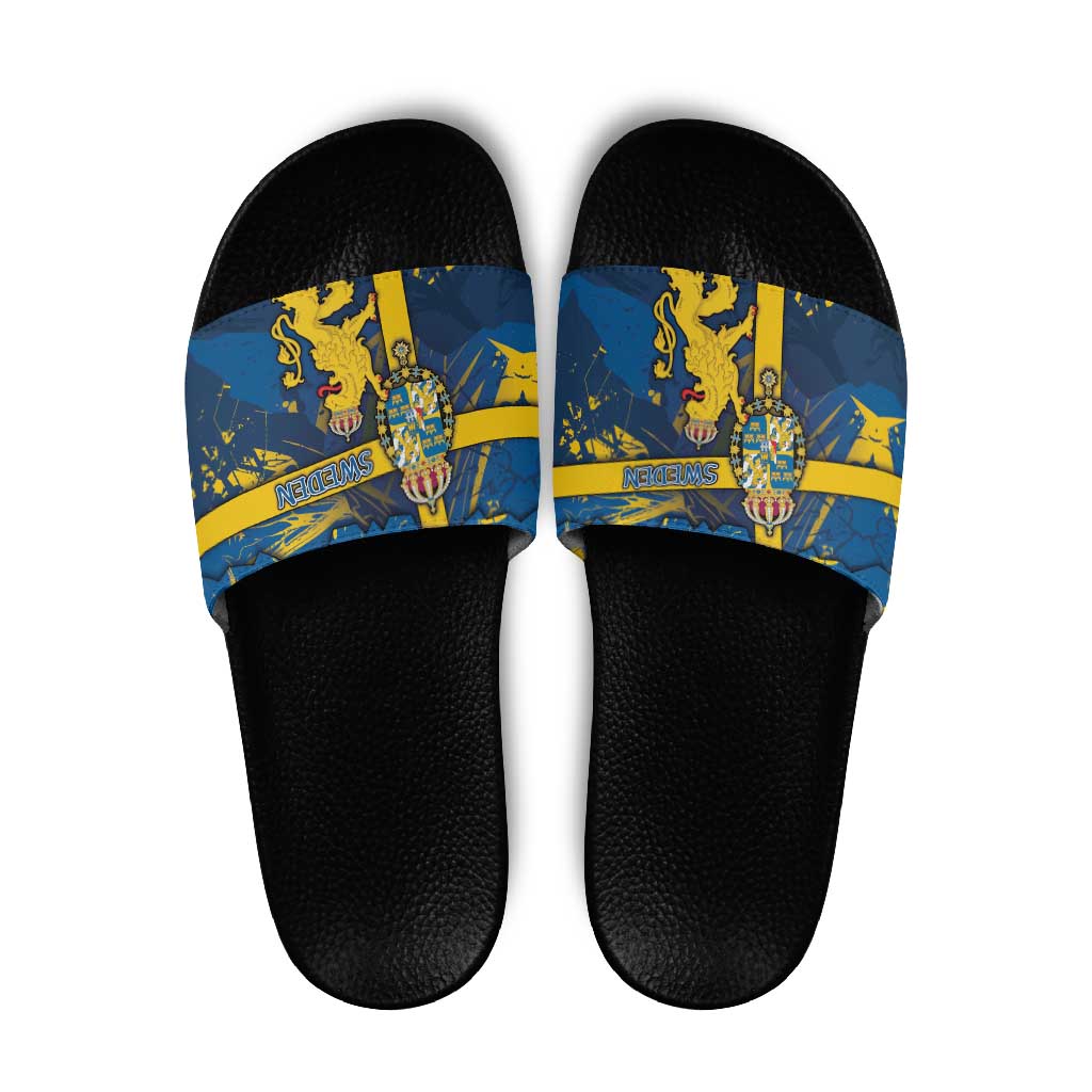 Sweden Slide Sandals Coat Of Arms Unique Style DT05