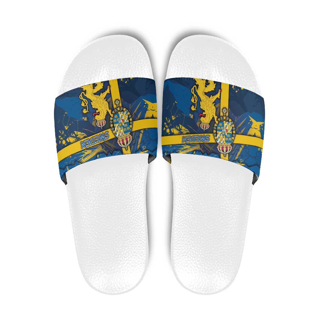 Sweden Slide Sandals Coat Of Arms Unique Style DT05