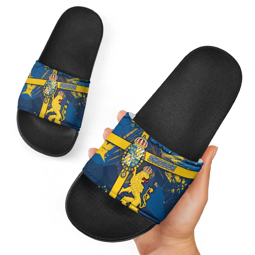 Sweden Slide Sandals Coat Of Arms Unique Style DT05