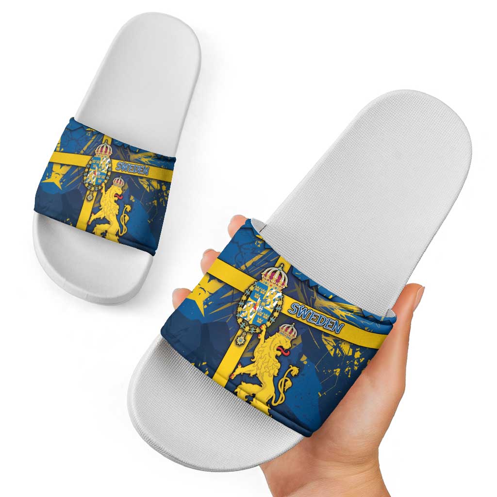 Sweden Slide Sandals Coat Of Arms Unique Style DT05