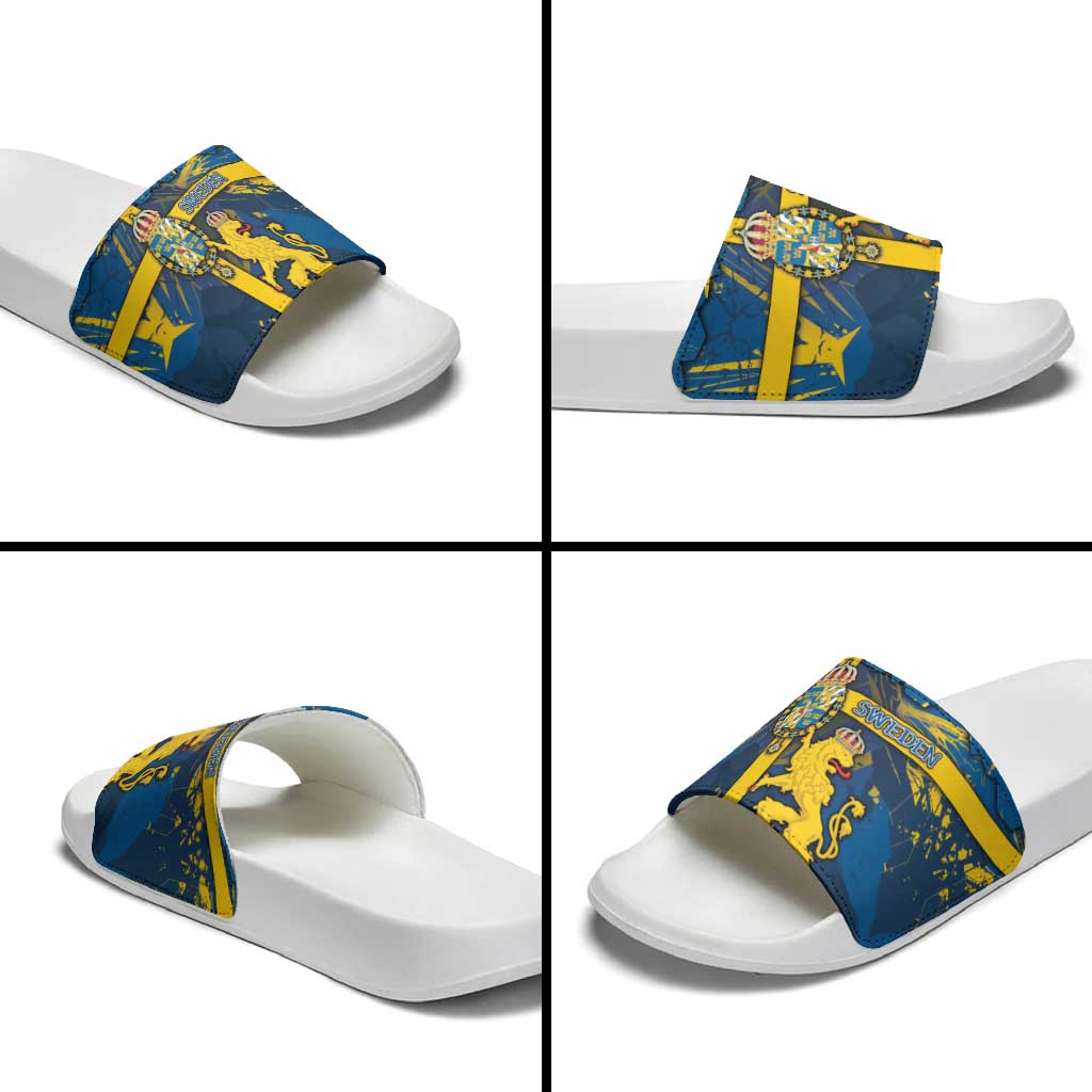Sweden Slide Sandals Coat Of Arms Unique Style DT05