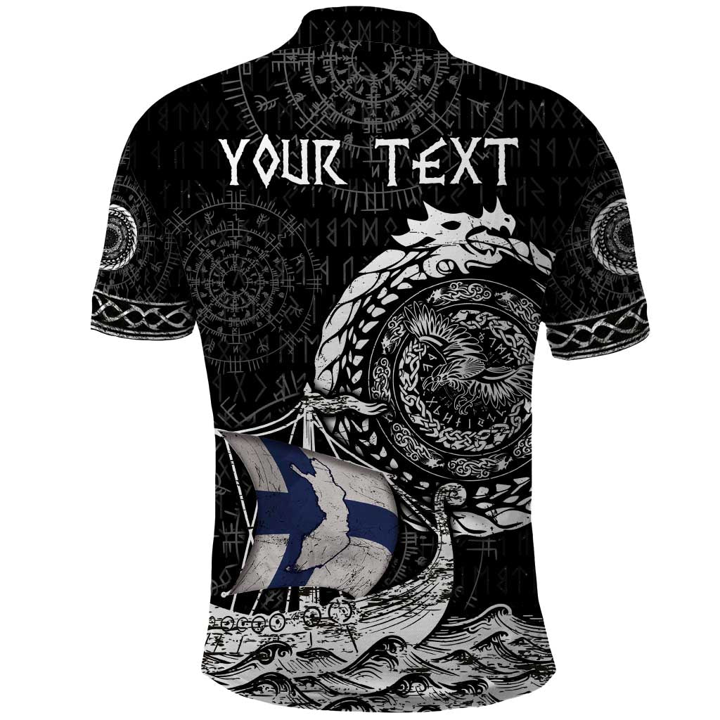 Personalized Viking Finland Polo Shirt Finnish Viking Ship DT05
