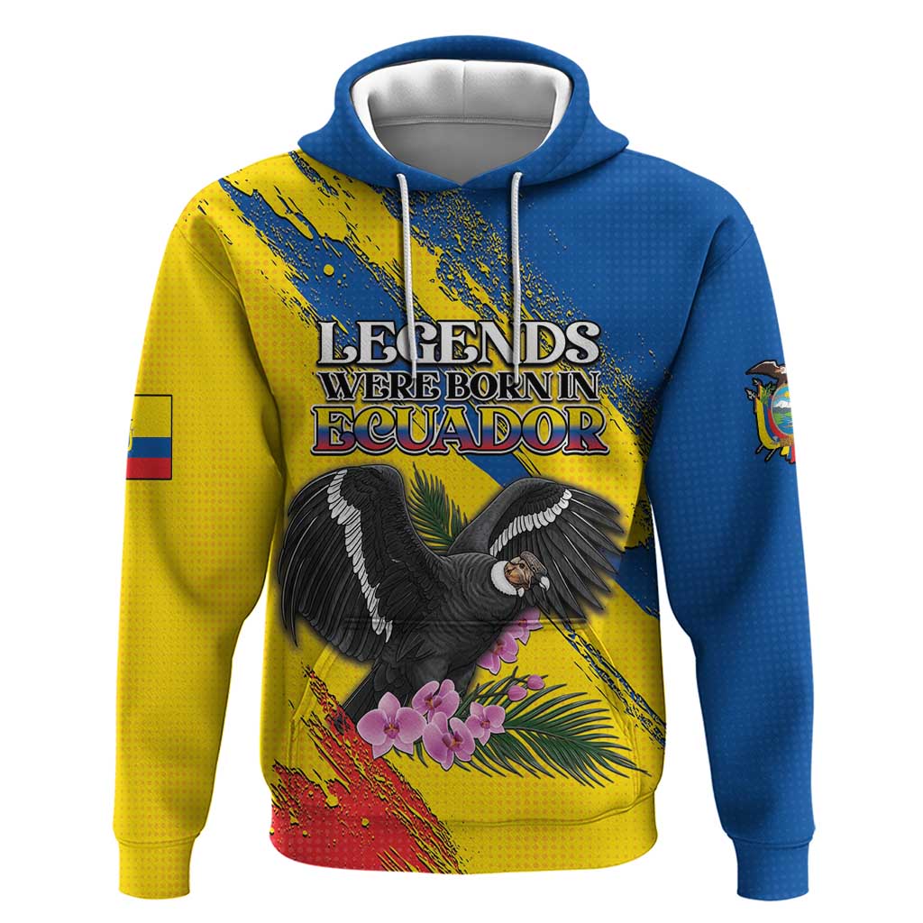 Personalized Ecuador Hoodie Andean Condor With Phalaenopsis Orchid DT05