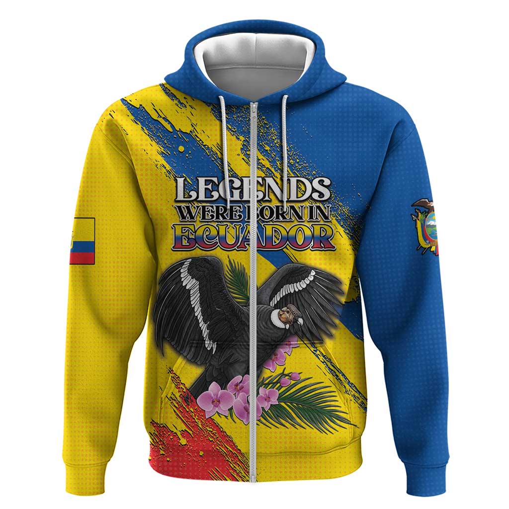 Personalized Ecuador Hoodie Andean Condor With Phalaenopsis Orchid DT05