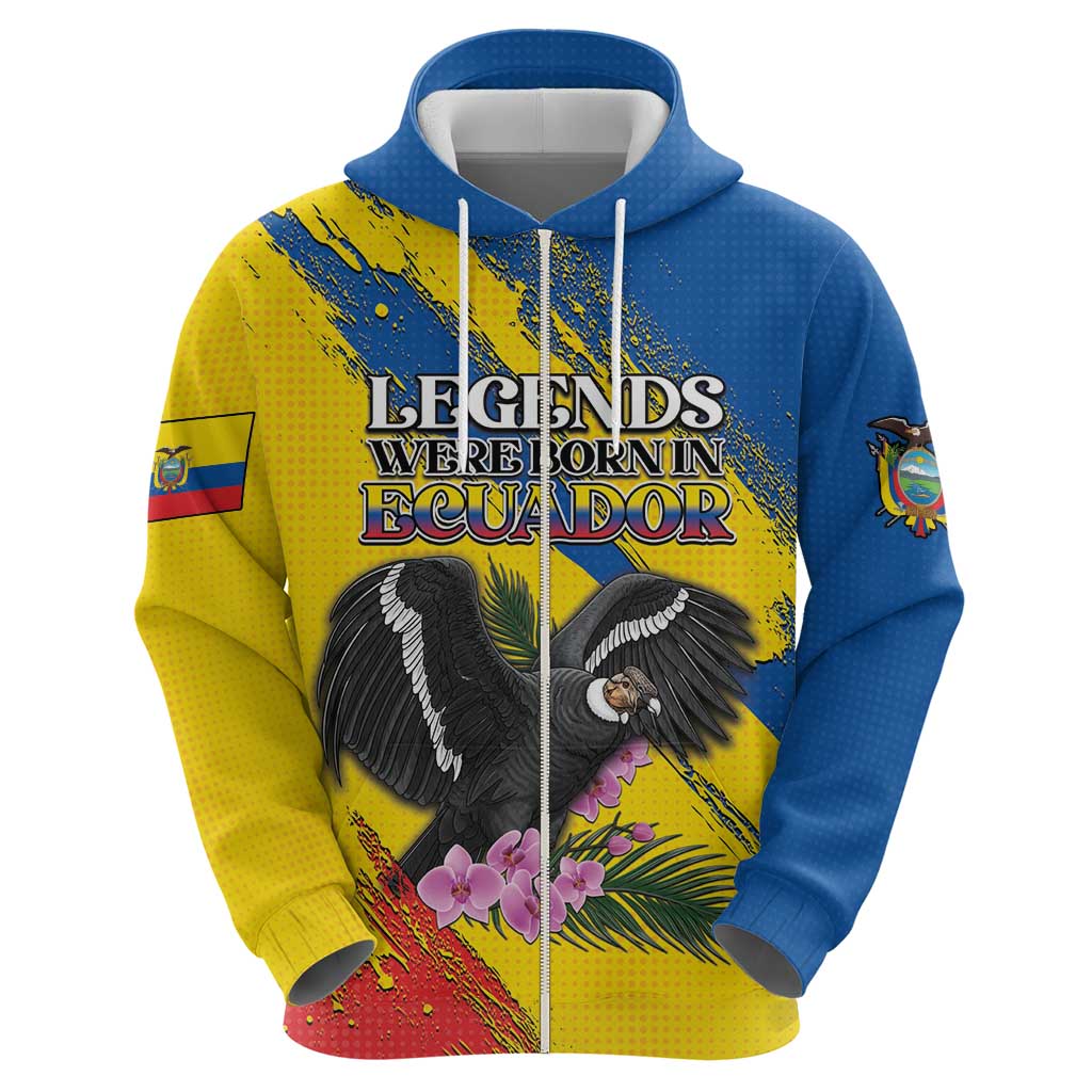 Personalized Ecuador Hoodie Andean Condor With Phalaenopsis Orchid DT05