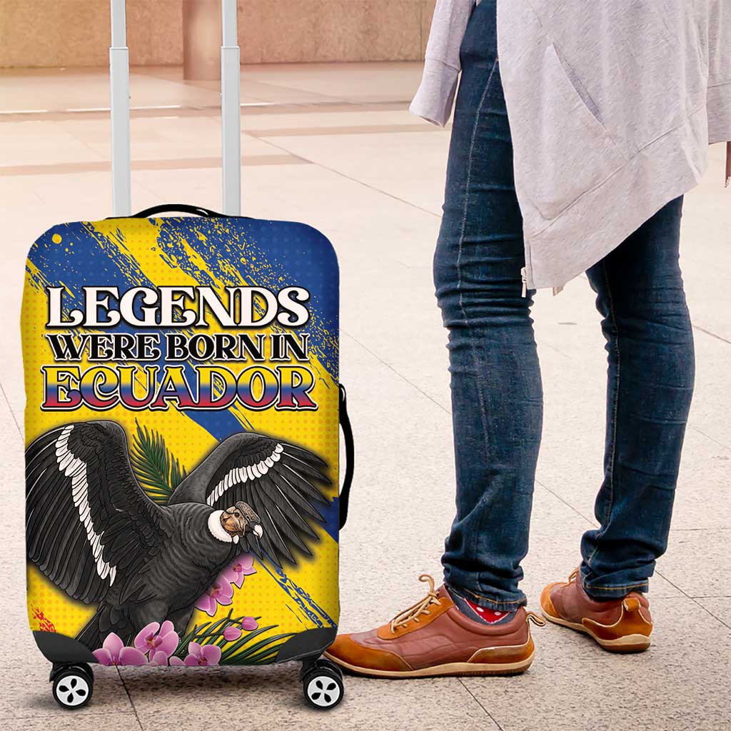 Ecuador Luggage Cover Andean Condor With Phalaenopsis Orchid DT05