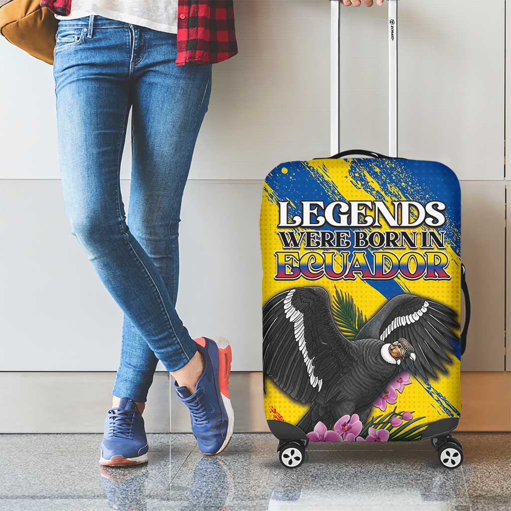 Ecuador Luggage Cover Andean Condor With Phalaenopsis Orchid DT05
