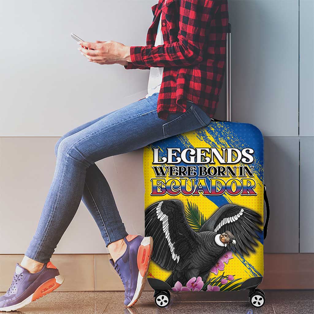 Ecuador Luggage Cover Andean Condor With Phalaenopsis Orchid DT05