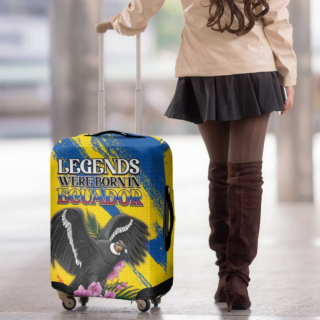 Ecuador Luggage Cover Andean Condor With Phalaenopsis Orchid DT05