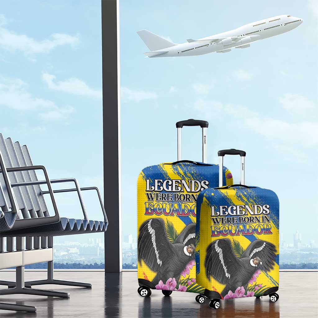 Ecuador Luggage Cover Andean Condor With Phalaenopsis Orchid DT05