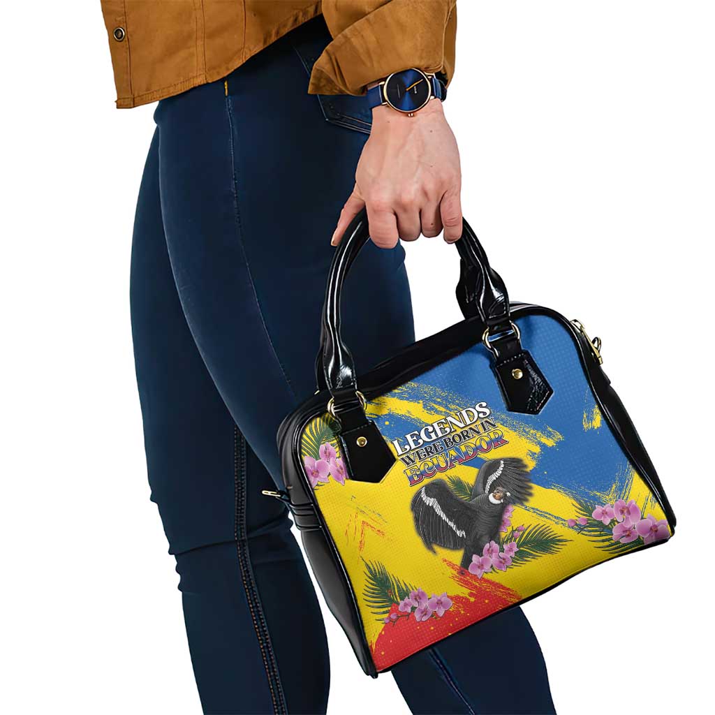 Ecuador Shoulder Handbag Andean Condor With Phalaenopsis Orchid DT05