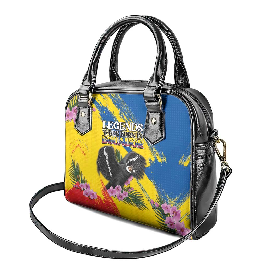 Ecuador Shoulder Handbag Andean Condor With Phalaenopsis Orchid DT05