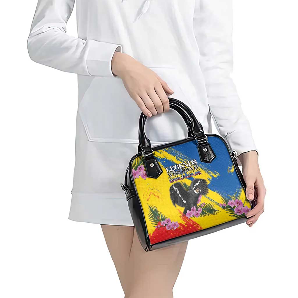 Ecuador Shoulder Handbag Andean Condor With Phalaenopsis Orchid DT05