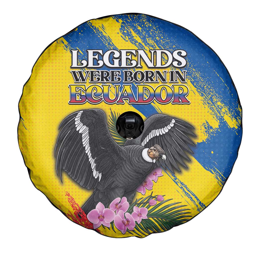 Ecuador Spare Tire Cover Andean Condor With Phalaenopsis Orchid DT05