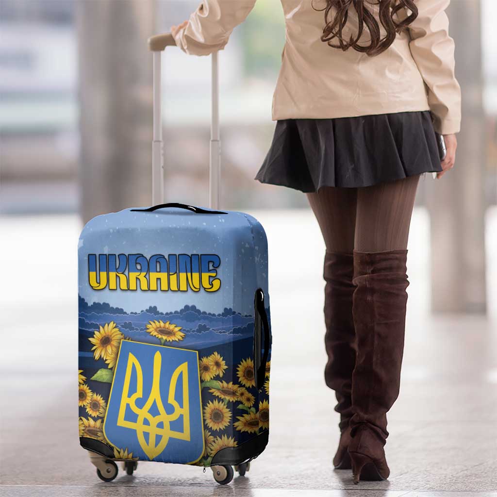 Ukraine Luggage Cover Coat Of Arms On Sunflower Field DT05
