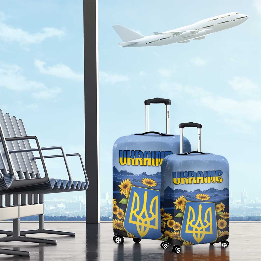 Ukraine Luggage Cover Coat Of Arms On Sunflower Field DT05