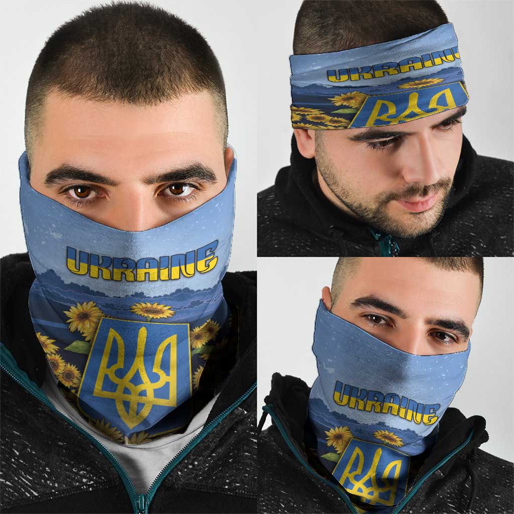 Ukraine Neck Gaiter Coat Of Arms On Sunflower Field DT05