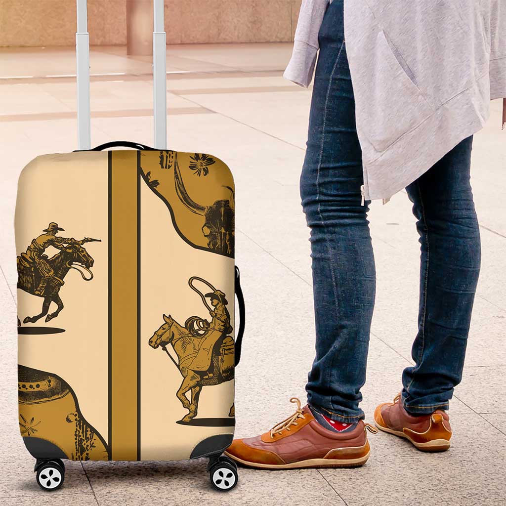 Cowboy Luggage Cover Horse Riding Retro Western Yoke Beige DT05