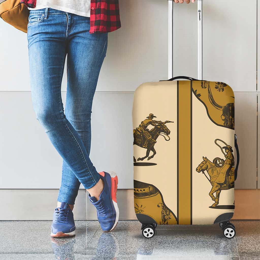 Cowboy Luggage Cover Horse Riding Retro Western Yoke Beige DT05
