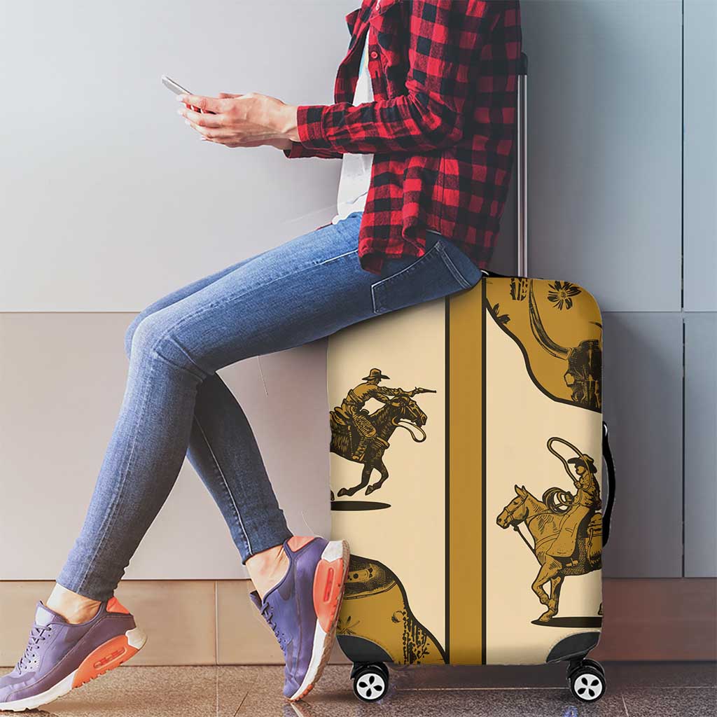 Cowboy Luggage Cover Horse Riding Retro Western Yoke Beige DT05