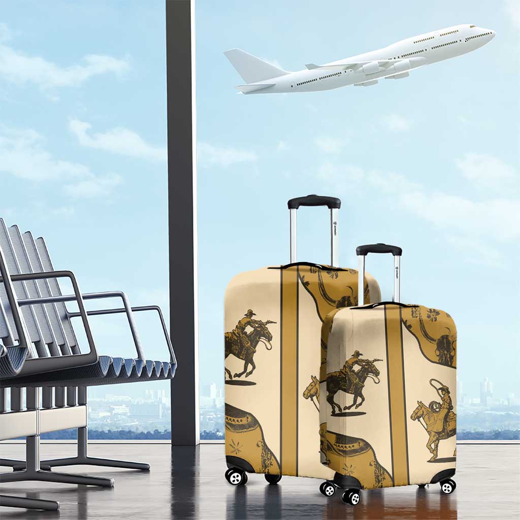 Cowboy Luggage Cover Horse Riding Retro Western Yoke Beige DT05