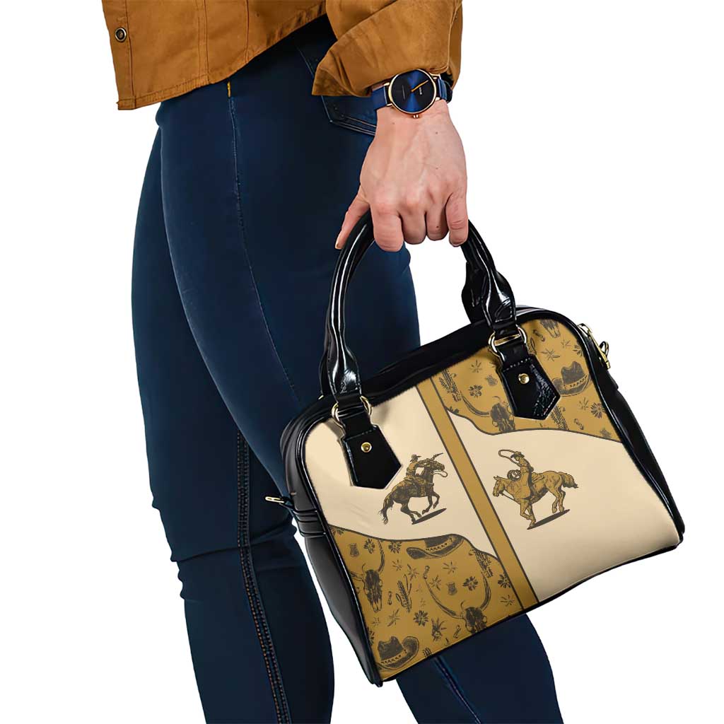 Cowboy Shoulder Handbag Horse Riding Retro Western Yoke Beige DT05