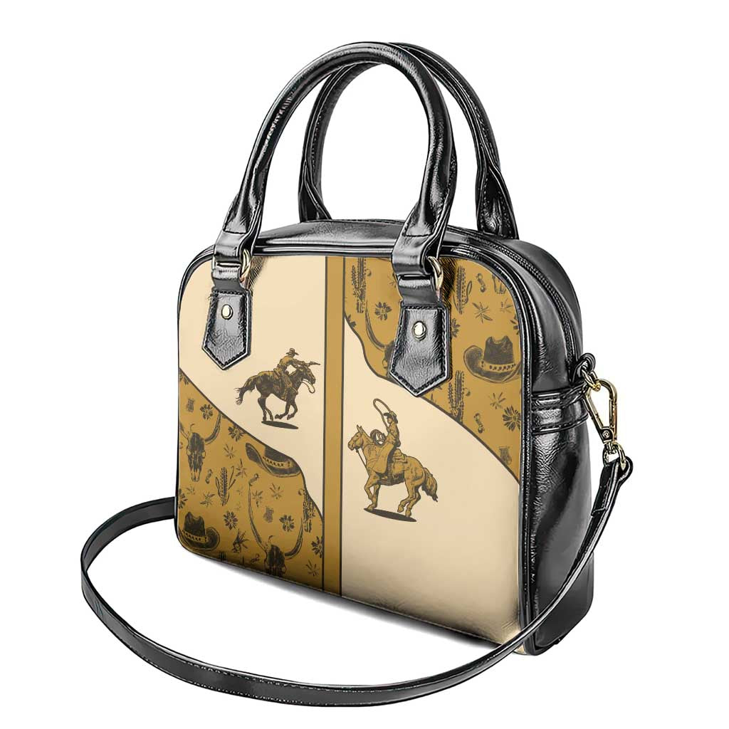 Cowboy Shoulder Handbag Horse Riding Retro Western Yoke Beige DT05