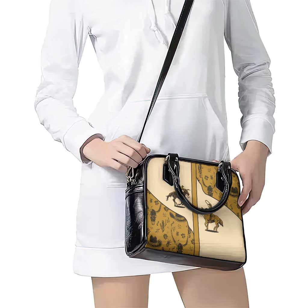 Cowboy Shoulder Handbag Horse Riding Retro Western Yoke Beige DT05