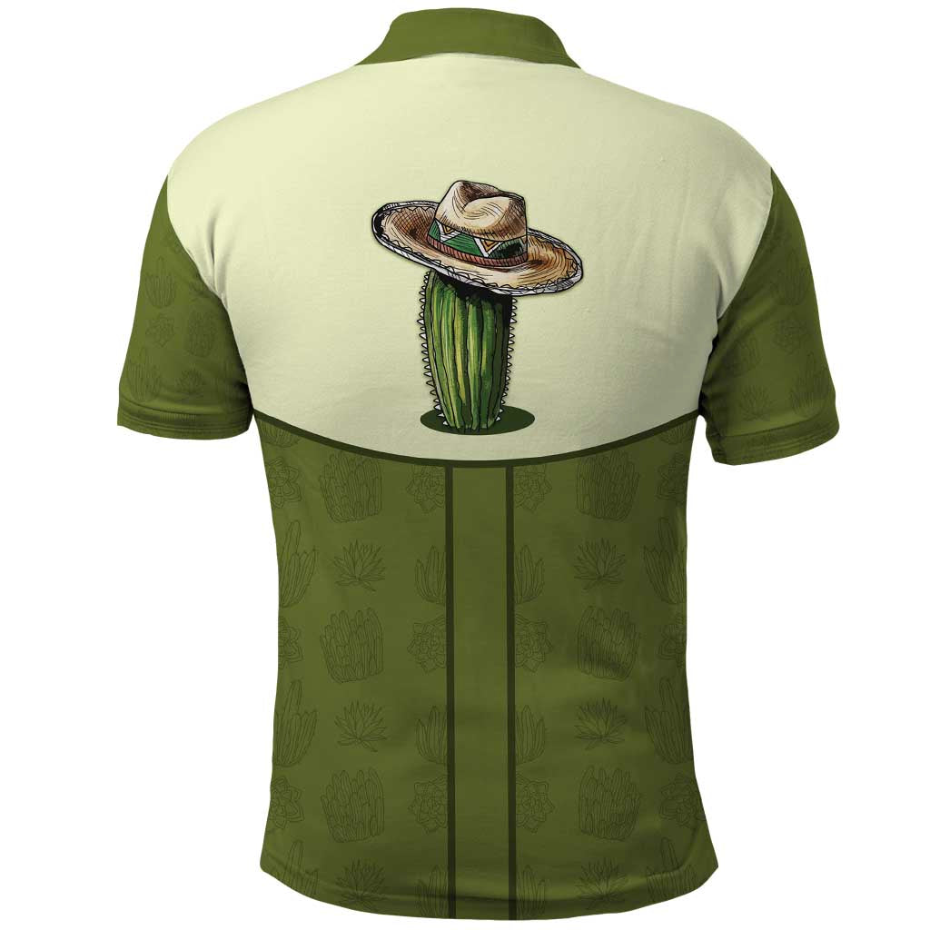 Cowboy Polo Shirt Cactus Retro Western Yoke DT05