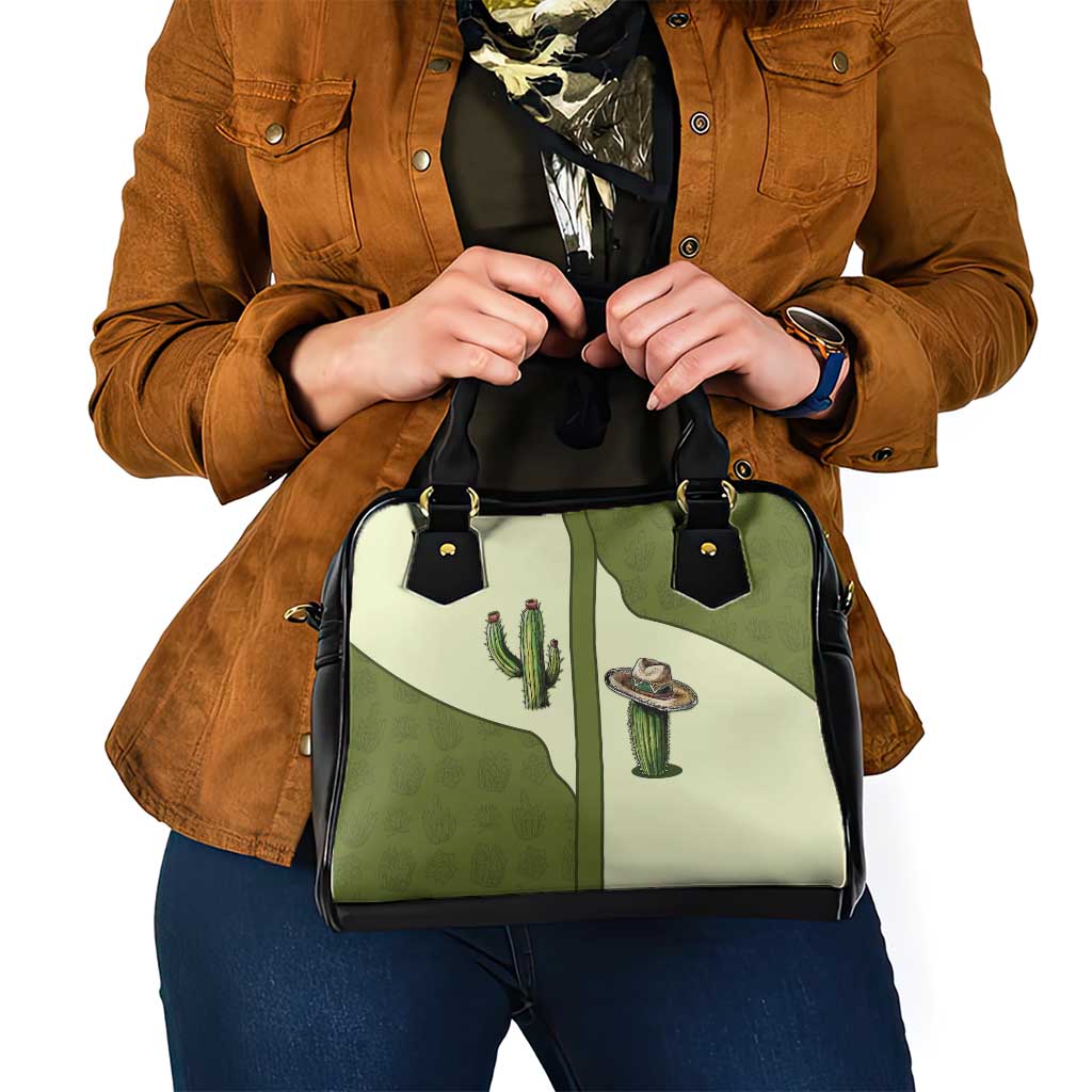 Cowboy Shoulder Handbag Cactus Retro Western Yoke DT05