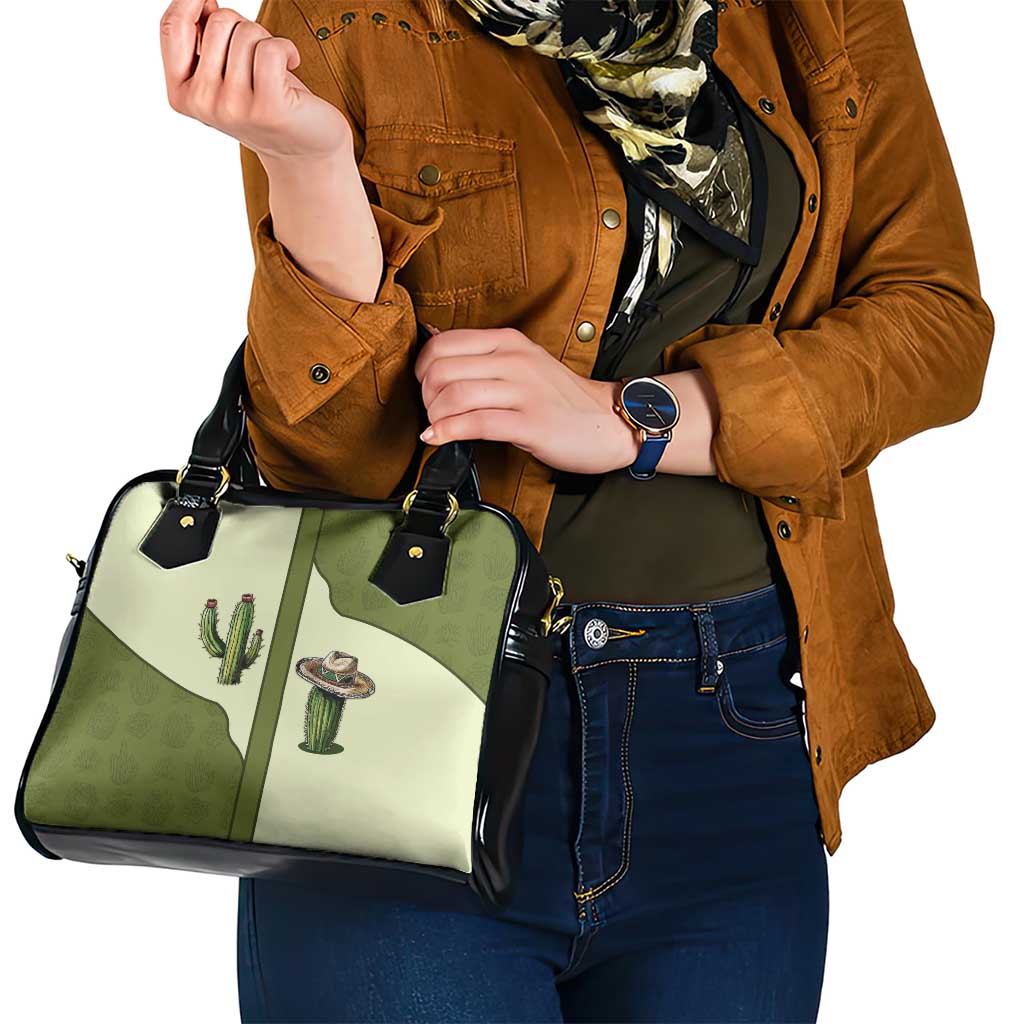 Cowboy Shoulder Handbag Cactus Retro Western Yoke DT05