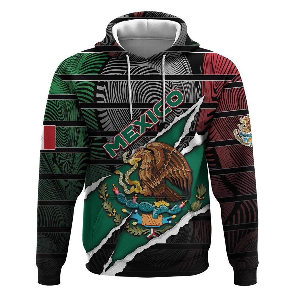 Personalized Mexico Hoodie Mexican Patriotic Eagle Emblem - Fierce National Pride DT05