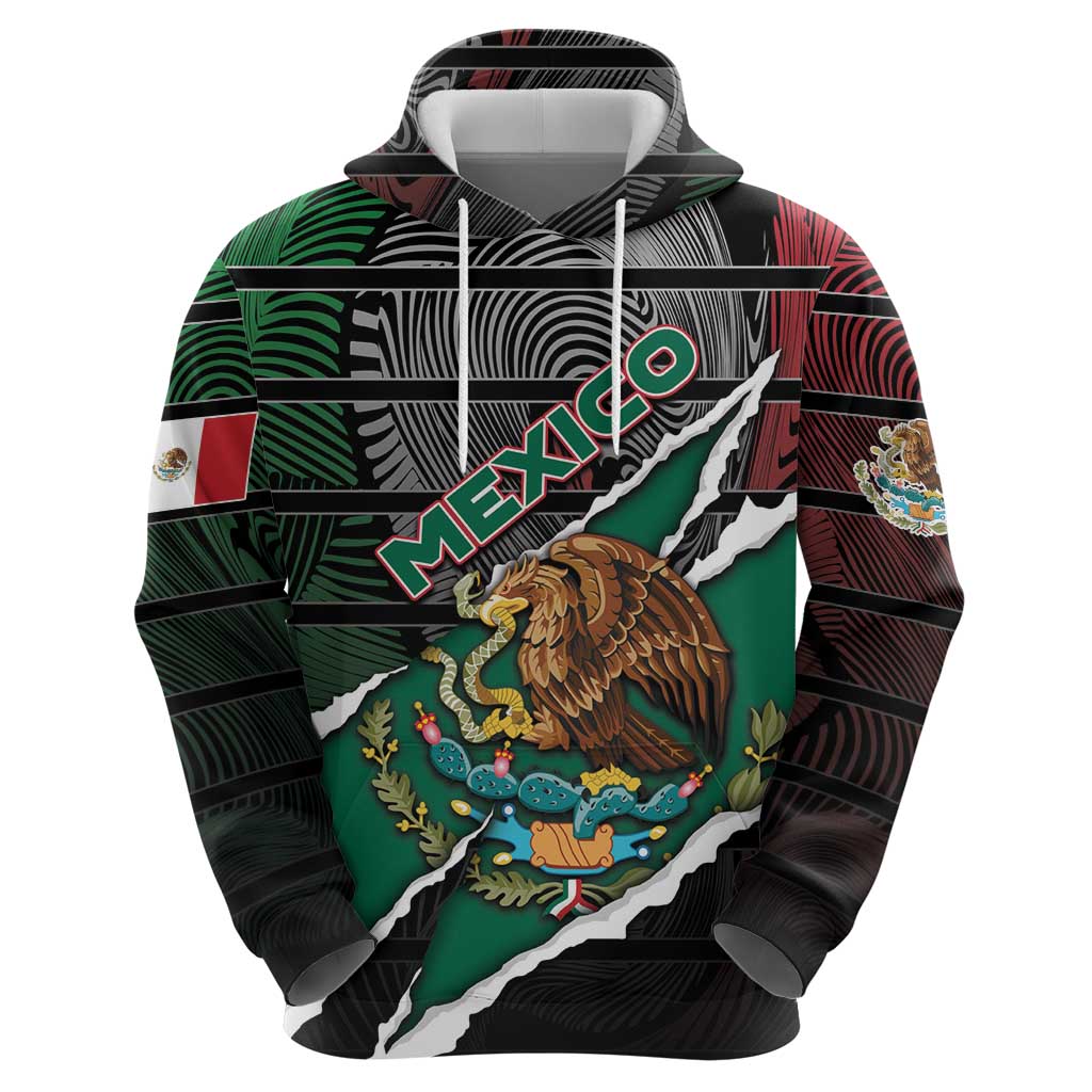 Personalized Mexico Hoodie Mexican Patriotic Eagle Emblem - Fierce National Pride DT05