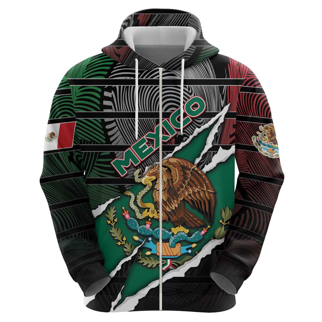 Personalized Mexico Hoodie Mexican Patriotic Eagle Emblem - Fierce National Pride DT05