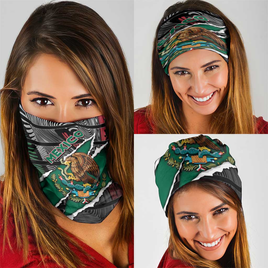 Mexico Neck Gaiter Mexican Patriotic Eagle Emblem - Fierce National Pride DT05
