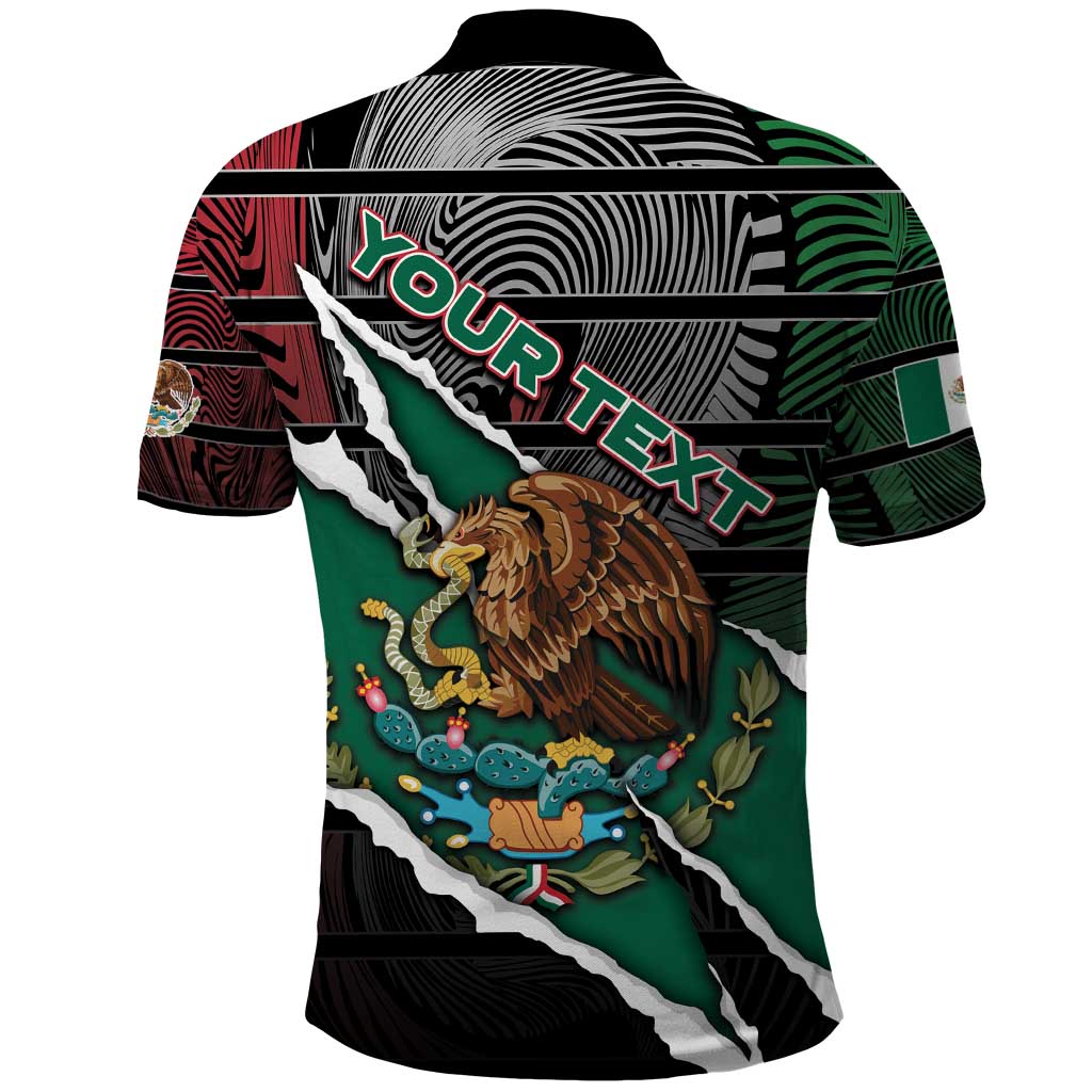 Personalized Mexico Polo Shirt Mexican Patriotic Eagle Emblem - Fierce National Pride DT05