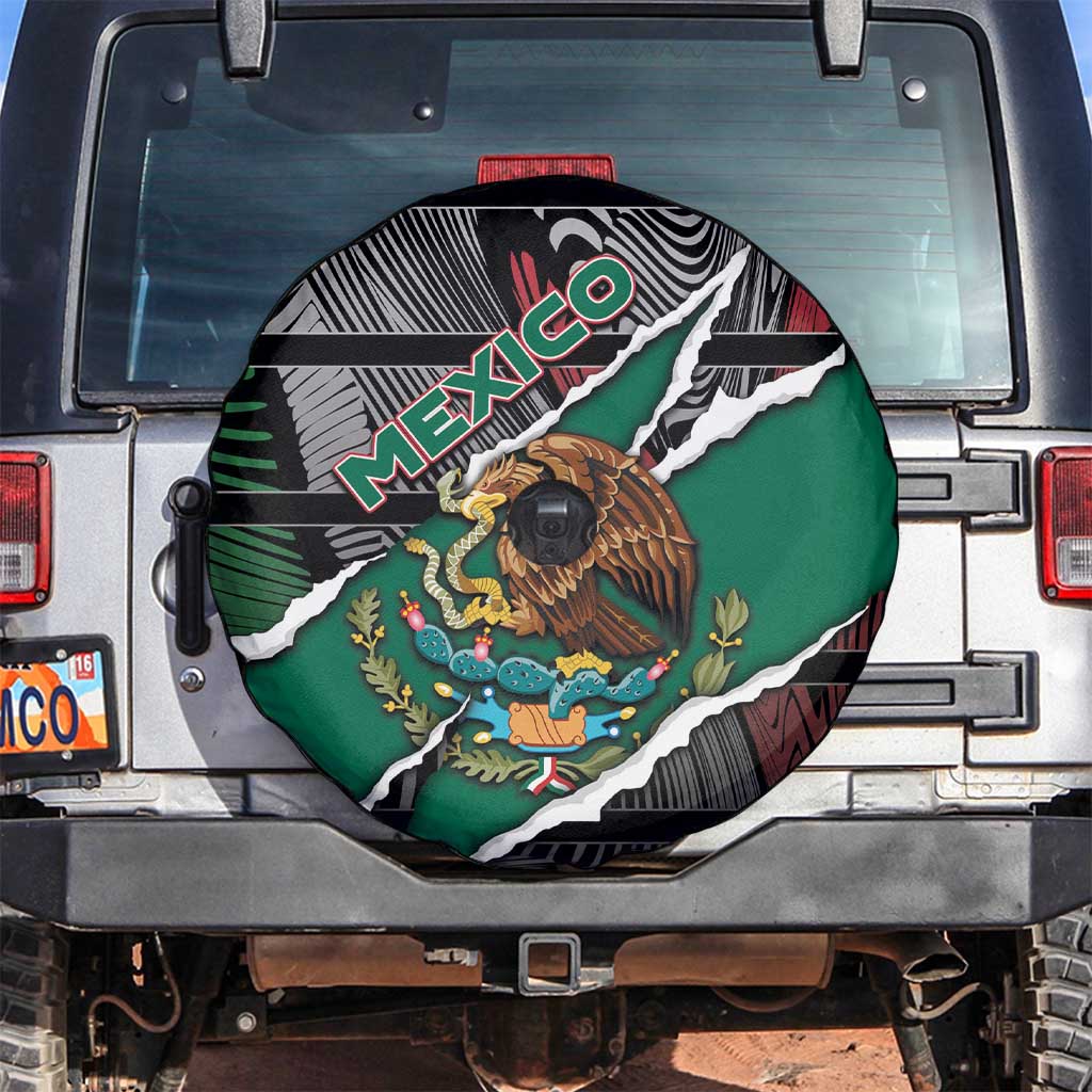 Mexico Spare Tire Cover Mexican Patriotic Eagle Emblem - Fierce National Pride DT05