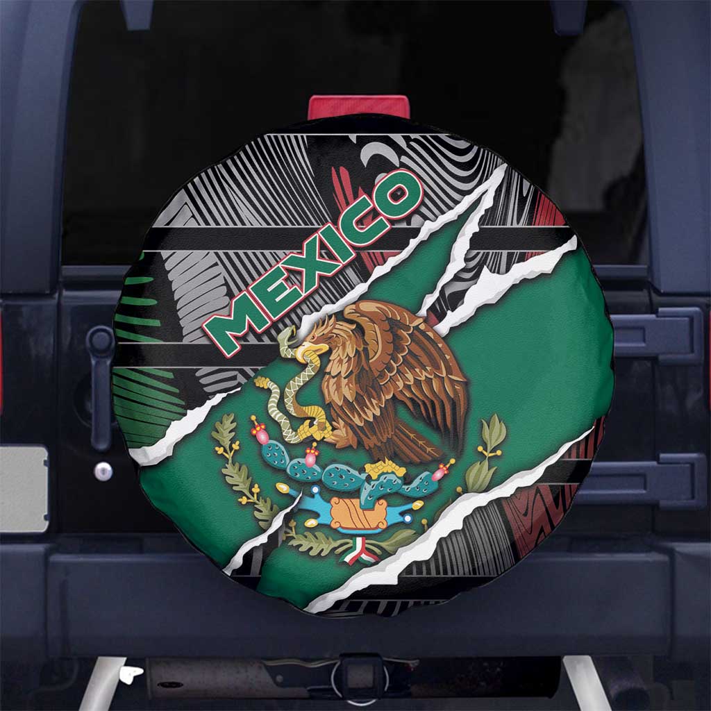 Mexico Spare Tire Cover Mexican Patriotic Eagle Emblem - Fierce National Pride DT05