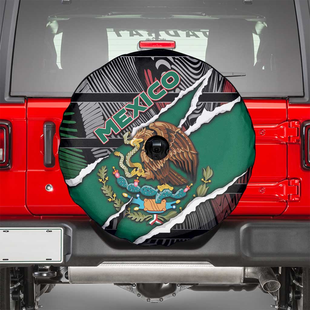 Mexico Spare Tire Cover Mexican Patriotic Eagle Emblem - Fierce National Pride DT05