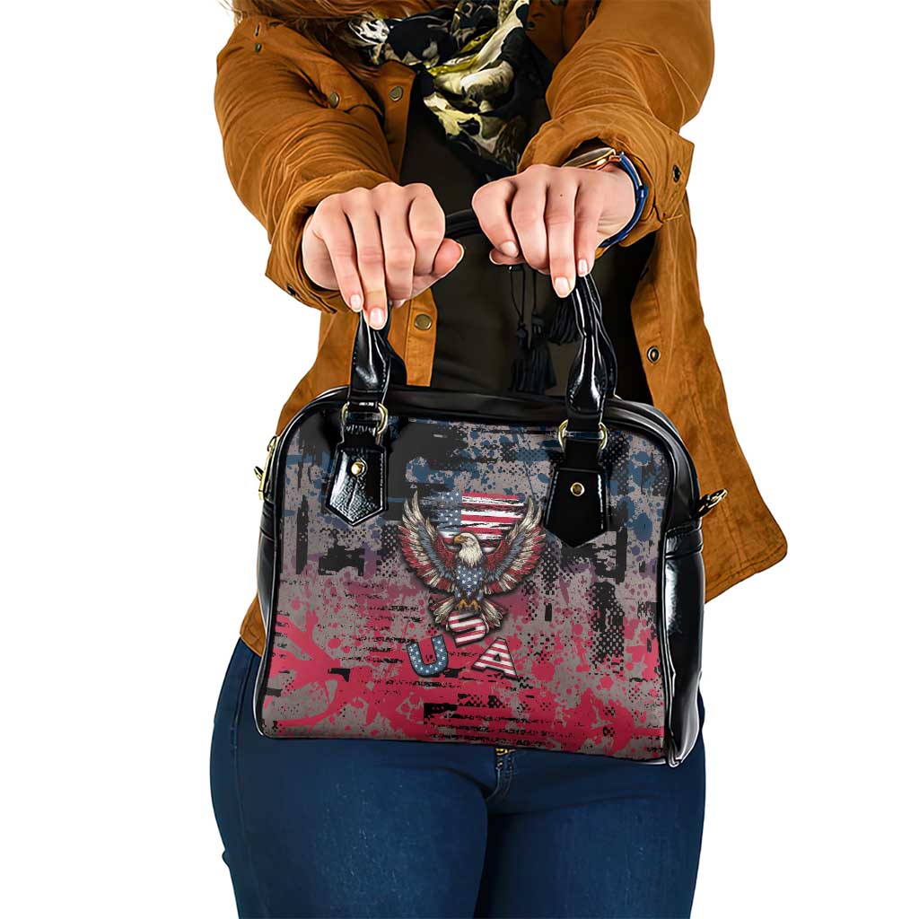 Patriotic Rebel American Shoulder Handbag Grunge USA Eagle Flag DT05